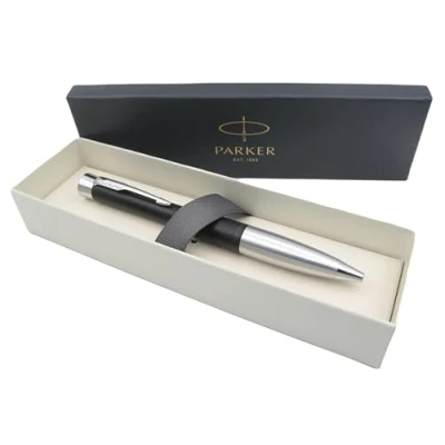 Image of Parker Urban Premium Ballpoint Pen Muted Matte Black with Chrome Trim Ink Twist Action Gift Boxed
