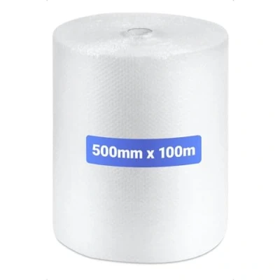 Image of Large Roll of Bubble Wrap 500mm x 100m 10mm Bubbles Quality Strong Air Packaging for House Moving &amp; Packing Storage Boxes
