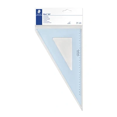 Image of STAEDTLER 567 31 60 Mars Set Square, cm 60/30 Degree Transparent Blue (Pack of 1)