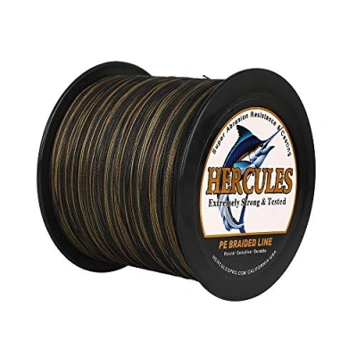 Image of Hercules Braided Fishing Line 2000m 2187yds 6lbs 100lbs Pe Superline 4 Strands (Camouflage 50lb/22.7kg 0.37mm)