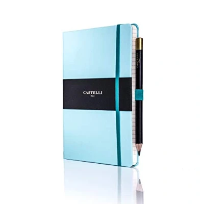 Image of Castelli RQ24/25 640 Medium Lined Ruled Tucson Notebook Blue Curacao