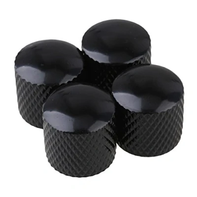 Image of BQLZR Black Plated Metal Electric Guitar Bass Dome Tone Knobs Pack of 4