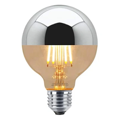 Image of Long Life Lamp Company 4w LED Crown Silver Light Bulb Mirror Top E27 Warm White