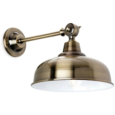 Image of Preston 1 Light Indoor Dome Wall Antique Brass, E14