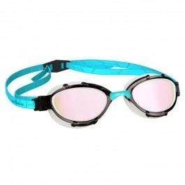 Image of MAD WAVE Triathlon Rainbow Mirrored Swimming Goggles Blue