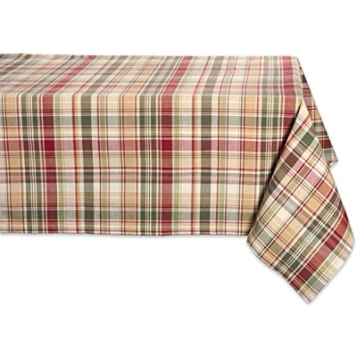 Image of DII Autumn &amp; Thanksgiving Tabletop Linens, Cotton, Plaid, 60x84 Rectangle Tablecloth