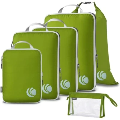 Image of Cipway Compression Packing Cubes, Ultralight Travel Luggage Organizer Sets Extensible Essentials for Carry on Suitcase(Green 6pcs)