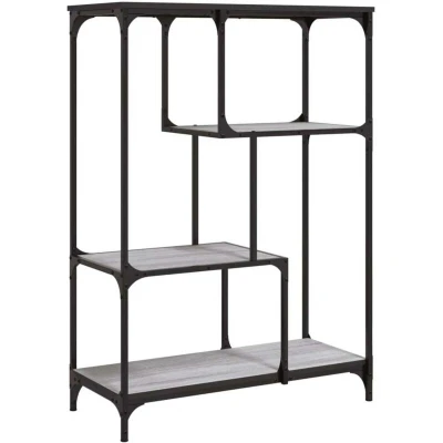 Image of vidaXL Bookshelf Grey Sonoma 81x36x115 cm Engineered Wood and Steel