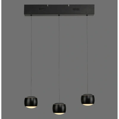 Image of JUST LIGHT. Ballini LED hanging light, black, 3 bulb, Switchmo