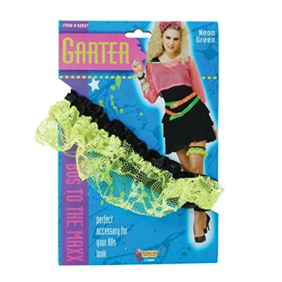 Image of NEW NEON GREEN LACE GARTER NU RAVE 80&#039;S DISCO WEAR
