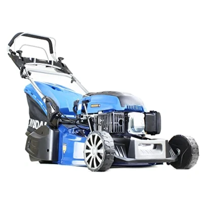 Image of Hyundai Petrol Lawnmower Self Propelled Lawn Mower with Roller for Medium &amp; Large Gardens. Electric Start 2.6kW 4 stroke 139cc Engine. 48cm Rotary Cutting Width. 5 Heights. 3 Year Warranty