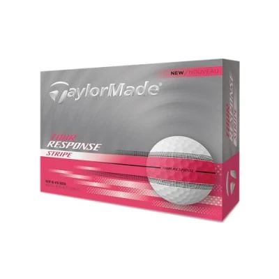 Image of TaylorMade 2025 Golf Tour Response Stripe White/Pink Balls