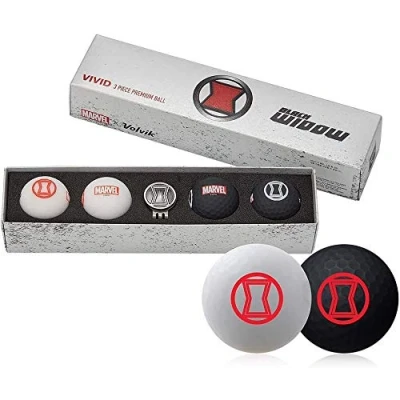 Image of Volvik Marvel Golf Balls Various Superhero gift Sets Spiderman/Hulk/Thor/Black Panther/Captain America/Iron Man, four ball and marker set