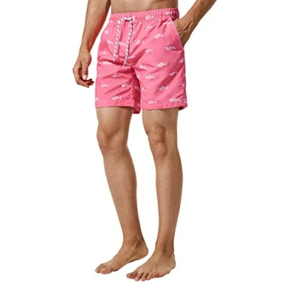 Image of MaaMgic Mens Quick Dry Short Swim Trunks with Mesh Lining Swimwear Bathing Suits, G5 ms092 red, Large ( Waist:33&#039;&#039; 35&#039;&#039; )