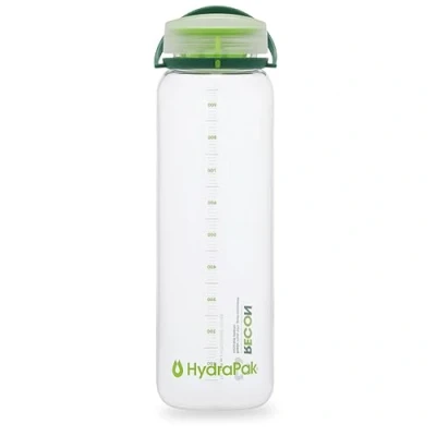 Image of Hydrapak RECON 50% Recycled Plastic Water Bottle, Eco Friendly &amp; BPA, Smooth Flow Twist Cap, Easy Carry (1 L, Clear/Evergreen Lime)