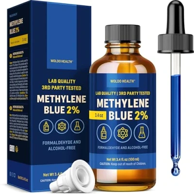 Image of Methylene Blue 2% Pharma Quality with Pipette 100 ml Formaldehyde free, Alcohol Light protected, Laboratory Purity