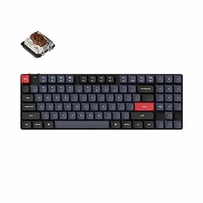 Image of K13 Pro (Schwarz/Grau, DE Layout, Gateron Low Profile 2.0 Mechanical Brown, Hot Swap, Aluminiumrahmen, RGB)