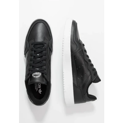 Image of adidas Originals Supercourt Trainers, Size: 4, Cblack/cblack/ftwwht Leather
