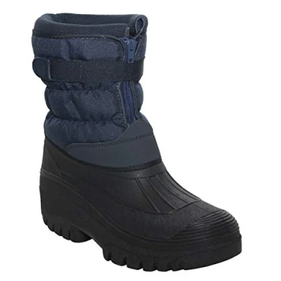 Image of Groundwork Originals Mens Mid Calf Water Resistant Snow Rain Thermal Fur Fleece Lined Winter Mud Mucker Farm Yard Boots (9 UK, Navy Quilted, numeric_9)