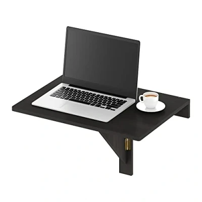 Image of Furinno Wall Mounting Folding Table, Wood, Espresso
