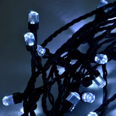 Image of Mr Crimbo Warm White Multi Fuction Diamond Shaped 200 LED String Fairy Lights Christmas Tree Xmas Indoor Outdoor Garden Flashing Chasing Static Lighting
