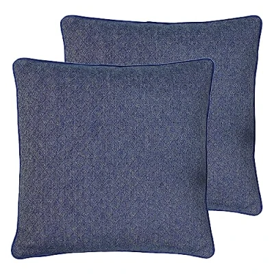 Image of Paoletti Blenheim Geometric Feather Filled Cushion Twin Pack, Navy, 45 x 45cm