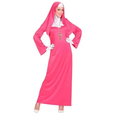 Image of WIDMANN Pink Nun Church Fancy Dress Costumes Carnival Theme Party