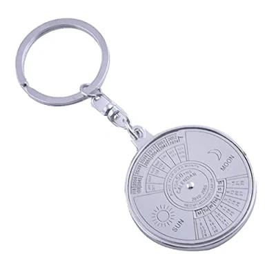 Image of YEHJDSMD Perpetual Calendar Keychain Metal Small Gift Giveaway Pendant Astrology Party Car Suitable for Key Loss Prevention