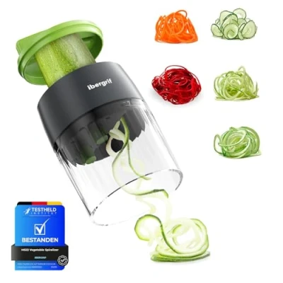 Image of Ibergrif M522 Spiralizer for Vegetables, Upgrade Vegetable Slicer Courgette BPA Free, Dishwasher Safe, 4 in 1 Zucchini Spaghetti Maker Carrot, Cucumber, Potato, Pumpkin