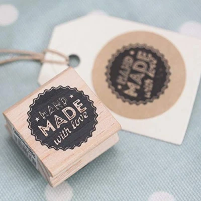 Image of East of India &#039;Hand Made With Love&#039; Wodden Rubber Stamp Craft