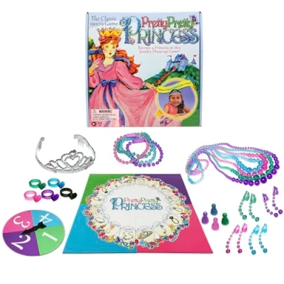 Image of Pretty, Princess with 1990&#039;s Artwork by Winning Moves Games USA, a Delightful Jewelry Dress Up Game for 2 4 Players, Ages 5 and (1222)