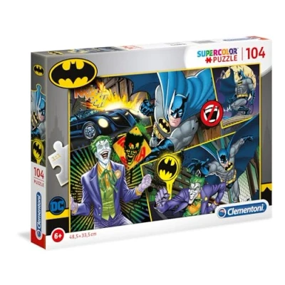 Image of Clementoni Batman Supercolor Jigsaw Puzzle for Kids from 6 to 8 Years old, 104 Pieces, Made In Italy, 25708
