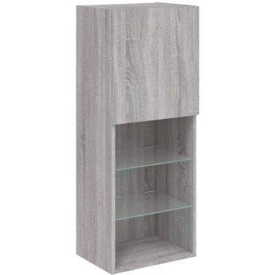 Image of vidaXL TV Cabinet with LED Lights Grey Sonoma 40.5x30x102 cm