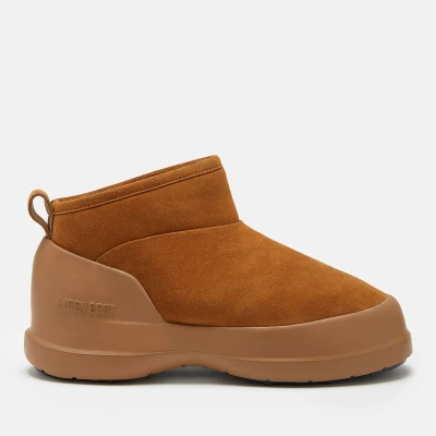 Image of Moon Boot LUNA LOW Unisex Classic ankle boots, Size: 6.5, Cognac Suede