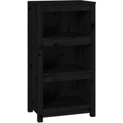 Image of vidaXL Book Cabinet Black 50x35x97 cm Solid Wood Pine