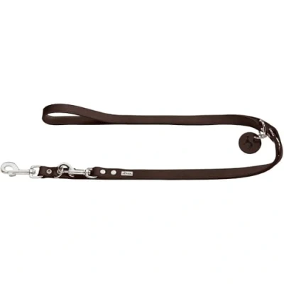 Image of HUNTER Training leash, 20/200 Soft genuine cow leather, dark brown