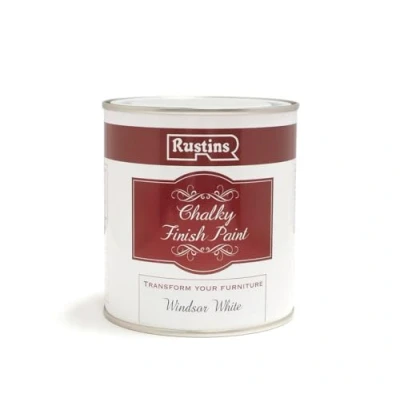 Image of RUSTINS Chalky Finish Paint Windsor White 500ml