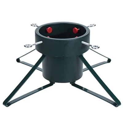 Image of Green Christmas Tree Stand With Water Reservoir Holder For Real Live And Tank