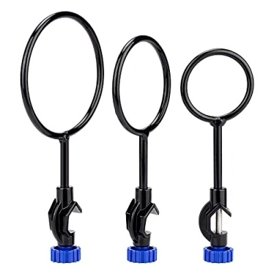 Image of Labasics Support Retort Ring Set, 3 Pieces Iron Lab with Boss Head in Diameter 60mm 80mm 100mm for Laboratory Experiment, Sturdy Corrosion Resistant