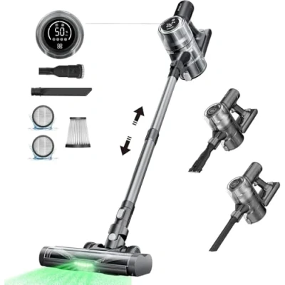 Image of Proscenic P13 Cordless Vacuum Cleaner 45KPa,550W Stick Cleaner,Cordless Hoover Lightweight vacuum,Anti Hair Tangle Brush,LED Display,up to 45 Mins Handheld For Pet Hard Floor Carpet
