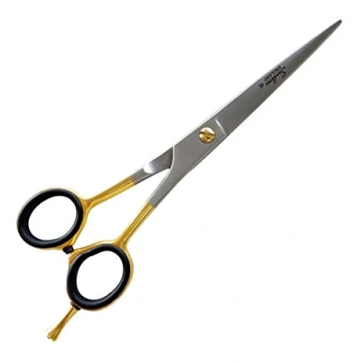 Image of Sandbros England 6&quot; Professional Pet Dog Grooming Scissors Shears Straight Gold Plated Silver Razor Sharp.