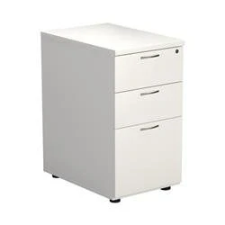 Image of TC Group 3 Drawer Desk High Pedestal 600mm Deep White
