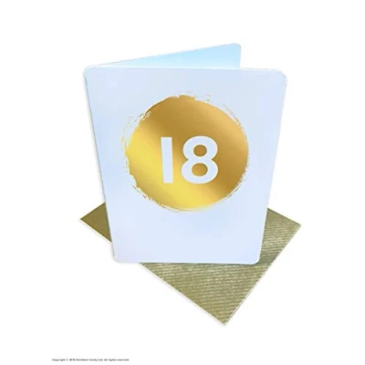 Image of Brainbox Candy 18th Age Happy Birthday Card Gold Foiled Cute Mini Blank Inside Perfect For Besties Friends Mates Him Her Boyfriend Girlfriend