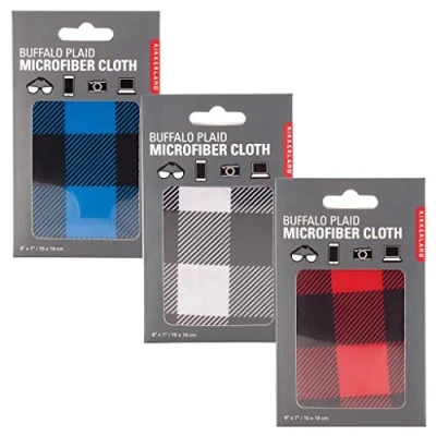 Image of Kikkerland Buffalo Plaid Microfiber Cleaning Cloth Assorted (CD137 A)