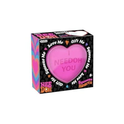 Image of Schylling NeeDoh Squeeze Hearts Fidget Toy Valentine&#039;s Day Stress Balls, Sold Individually, Kids Squishy Sensory Toys For Anxiety Relief, Safe Non Toxic Dough Material, Age 3+ Years