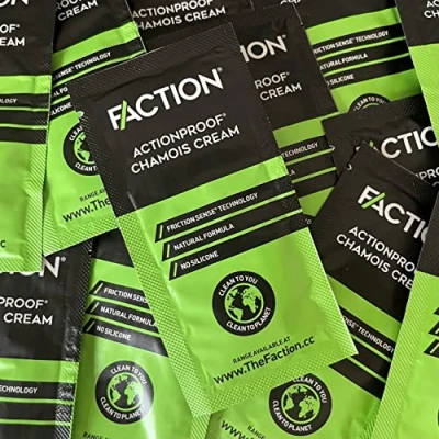 Image of Faction Actionproof Chamois Cream Sachet (x1) Anti Chafing For Cycling 100% Clean Ingredients No More Saddle Soreness Natural &amp; Vegan Men Women Cyclists Athletes (10ml)