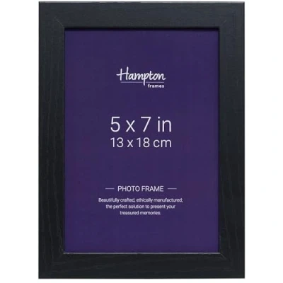 Image of Hampton Frames OXFORD 5x7 (13x18cm) Pack of 1 Black Picture Frame Acrylic (Non Glass) OXF57NGX 1PK