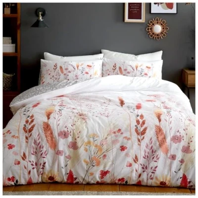 Image of GC GAVENO CAVAILIA Floral King Size Duvet Cover Sets With Matching Pillowcases Luxury Reversible Botanical Leaf Bedding Multi
