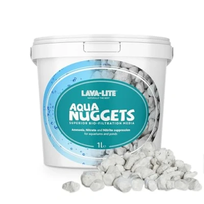 Image of Lava Lite Aqua Nuggets Filter Media for Crystal Clear Water in Aquariums, Ponds, Safe All Aquatic Life Natural Environmentally Friendly 1 Ltr