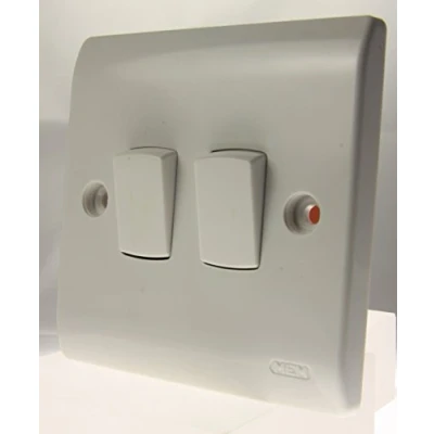 Image of Eaton P022 Premera 2 Gang Way Switch, Plastic, White, 10 A